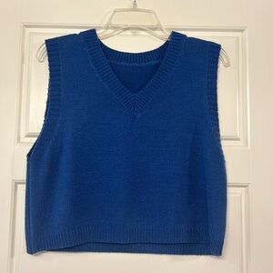 Cropped Blue Sweater Vest